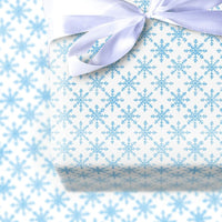 Winter Holiday Gift Wrap, Blue Snowflake Wrapping Paper, Light Blue Snowflake Present Paper, Geometric Christmas Gift Wrap