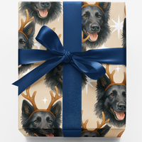 Winter Starlight Holiday Gift Wrap, Belgian Sheepdog Wrapping Paper, Starlit Dog Present Wrap, Dog Lover Christmas Gift Wrap, Paper Roll