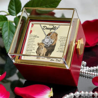 Lion Message Card Love Knot Pendant Necklace, To My Daughter Necklace, Daughter Jewelry, Father to Daughter Birthday Christmas Present