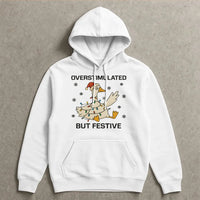 Christmas Lights Graphic Hoodie, Overstimulated but Festive Goose Hoodie, Neurodivergent Holiday Sweatshirt, Humorous Xmas Pullover Hoodie