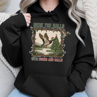 Duck Hunting Christmas Hoodie, Deck the Halls with Ducks and Calls Hoodie, Humorous Hunter Xmas Hoodie, Winter Holiday Pullover Sweatshirt