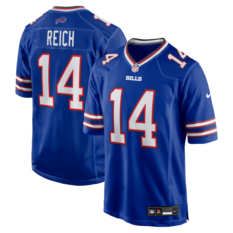 Buffalo Bills Frank Reich Royal Game Retired Player Jersey