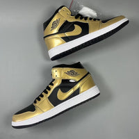 High Top Sneakers, Gold Colorway, Lace Up Design, Casual Gift for Sneaker Fans