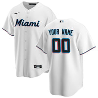 Miami Marlins White Home Replica Custom Jersey