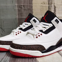 Low Top Sneakers, White Brown Red Colorway, Lace Up Design, Casual Gift for Sneaker Fans