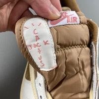 Low Top Sneakers, Khaki White Pink Colorway, Reverse Hook Design, Lace Up Design, Casual Gift for Sneaker Fans