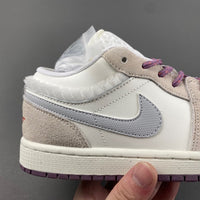 Low Top Sneakers, Purple Gray Colorway, Lace Up Design, Casual Gift for Sneaker Fans