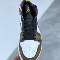 Mid Top Sneakers, White Black Yellow Colorway, Lace Up Design, Casual Gift for Sneaker Fans