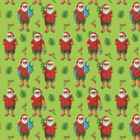 Hawaiian Beach Gift Wrap, Tropical Santa Wrapping Paper, Summer Christmas Wrapping Paper, Coastal Holiday Gift Wrap
