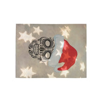 Star Bokeh Holiday Rug Runner, Christmas Skull Runner Rug, Festive Skull Hallway Runner Rug, Gothic Xmas Floor Mat, Winter Home Decor