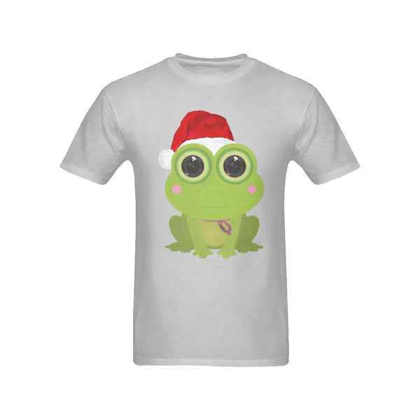 Santa Hat Frog Graphic Tee, Christmas Frog T-Shirt, Adorable Holiday Frog Shirt, Humorous Xmas Animal T-Shirt, Present for Fr