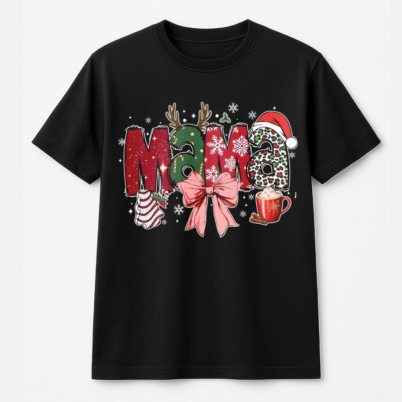 Festive Leopard Mama Shirt, Christmas Mama T-Shirt, Holiday Leopard Christmas Tee, Adorable Christmas Graphic Tee, Seasonal Xmas Present for Mom