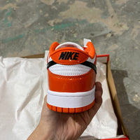 Low Top Skate Shoes, White Black Orange Colorway, Lace Up Design, Casual Gift for Shoe Lovers