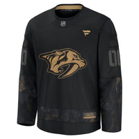 Nashville Predators Black 2024 Military Appreciation Custom Practice Jersey