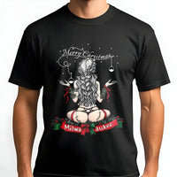 Cheeky Christmas Girl Shirt, Merry Christmas Milwaukee Shirt, Retro Pinup Holiday Tee, Humorous Wisconsin Graphic T-Shirt, Christmas Present
