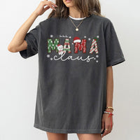 Adorable Snowman Mama Claus Graphic Tee, Mama Claus Christmas T-Shirt, Festive Holiday Mama Claus Shirt, Winter Christmas Present for Mom Tee