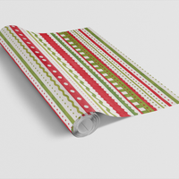 Red and Green Holiday Gift Wrap, Merry Strokes Christmas Wrapping Paper, Festive Xmas Wrapping Paper Roll, Modern Holiday Present Present Paper