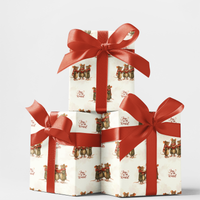 Whimsical Holiday Gift Wrap Roll, Caroling Mice Christmas Wrapping Paper, Adorable Animal Wrapping Paper, Kids Gift Wrap, Xmas Gift Wrap Roll