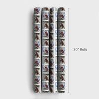Christmas Locomotive Gift Wrap, Vintage Steam Train Wrapping Paper, Watercolor Train Wrapping Paper, Holiday Winter Train Gift Wrap Roll