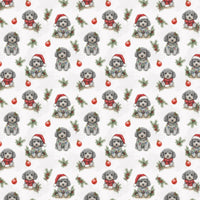 Holiday Poodle Dog Gift Wrap, Christmas Poodle Wrapping Paper, Adorable Santa Puppy Wrapping Paper, Dog Lover Xmas Present Gift Wrap Roll
