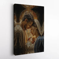 Mary Joseph Jesus Canvas Print, Holy Family Nativity Canvas Wall Art, Christian Digital Download Canvas Art, Religious Christmas Wall Decor