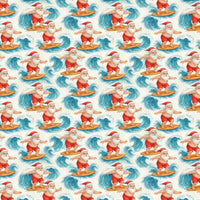 Tropical Christmas Gift Wrap, Surfing Santa Wrapping Paper, Beach Holiday Wrapping Paper, Coastal Xmas Gift Wrap Roll, Summer Festive Paper