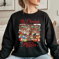 No Cheeses for Us Meeces Graphic Crewneck, Adorable Mouse Christmas Sweatshirt, Humorous Muppet Holiday Sweater, Nostalgic Xmas Pullover Present