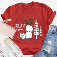 Let It Snow Teacher Shirt, Humorous Snowman Christmas T-Shirt, Adorable Winter Holiday Tee, Festive Classroom Graphic T-Shirt, Teacher Xmas Present