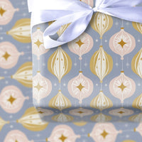 Retro Ornament Gift Wrap, Mid Century Modern Christmas Wrapping Paper, MCM Christmas Wrapping Paper, Vintage Holiday Gift Wrap Paper Roll