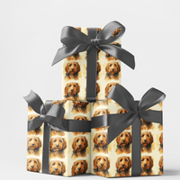 Watercolor Shaggy Puppy Gift Wrap, Goldendoodle Wrapping Paper, Doodle Dog Wrapping Paper Roll, Birthday Present Wrap, Christmas Gift Wrap