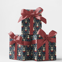 Winter Woodland Reindeer Gift Wrap, Christmas Deer Wrapping Paper, Vintage Holiday Deer Wrapping Paper, Xmas Present Wrap, Holiday Gift Wrap