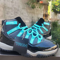 High Top Sneakers, Blue Black Colorway, Lace Up Design, Casual Gift for Sneaker Fans