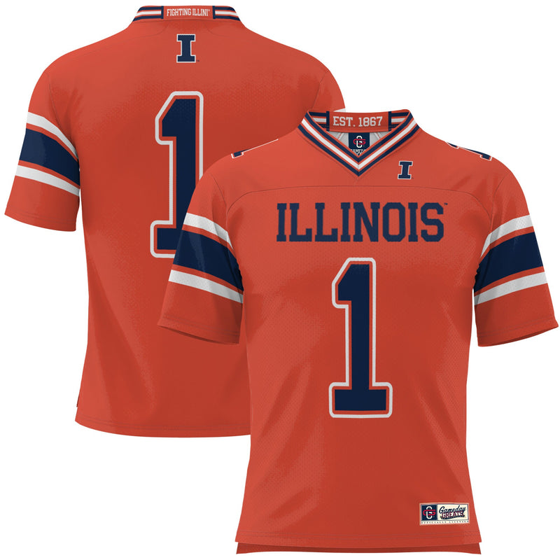#1 Illinois Fighting Illini Football Jersey - Orange