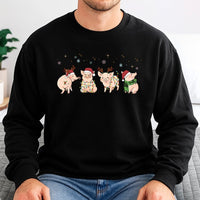 Humorous Festive Farm Animal Crewneck, Christmas Pig Sweatshirt, Holiday Pig Lover Sweater, Adorable Farmer Pullover, Xmas Present for Men and Women