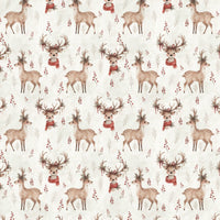 Watercolor Woodland Deer Gift Wrap, Christmas Reindeer Wrapping Paper, Rustic Holiday Wrapping Paper, Festive Winter Xmas Gift Wrap Roll