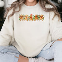 Watercolor Christmas Cookie Sweater, Gingerbread Man Sweatshirt, Adorable Baker Crewneck, Comfy Xmas Foodie Sweatshirt, Teacher Holiday Pullover