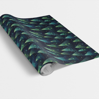 Twinkle Tree Holiday Gift Wrap, Winter Forest Christmas Wrapping Paper, Golden Lights Festive Wrapping Paper, Winter Season Present Paper