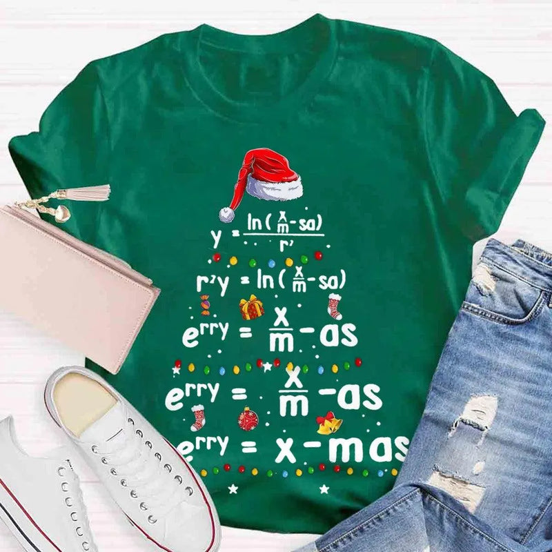 Humorous Science Math Holiday Shirt, Geometry Math Teacher Christmas T-Shirt, Pi Tree Graphic Tee, STEM Educator Xmas Season Present