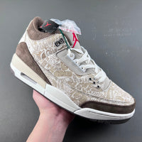 Retro Low Top Sneakers, White Brown Colorway, Laser Etched Design, Lace Up Design, Casual Gift for Sneaker Fans