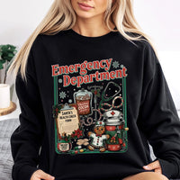 Humorous ER Nurse Gingerbread Crewneck, Emergency Department Christmas Sweatshirt, Hospital Holiday Pullover, Doctor RN Nurse Present