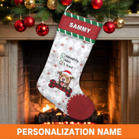 Naughty Nice I Tried Checklist Stocking, Personalized Pitbull Christmas Stocking, Custom Dog Holiday Stocking, Pet Lover Christmas Present