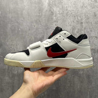 Low Top Sneakers, Black Red Colorway, Reverse Hook Design, Lace Up Design, Casual Gift for Sneaker Fans