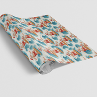 Tropical Christmas Gift Wrap, Surfing Santa Wrapping Paper, Beach Holiday Wrapping Paper, Coastal Xmas Gift Wrap Roll, Summer Festive Paper