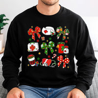 Medical Bow Holiday Sweater, Coquette Nurse Christmas Sweatshirt, RN Adorable Xmas Crewneck, Nursing Student Pullover, Nurse Holiday Sweatshirt