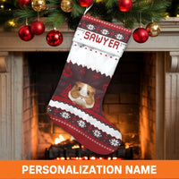 Adorable Pet Animal Holiday Stocking, Personalized Guinea Pig Christmas Stocking, Custom Name Xmas Stocking, Fireplace Mantle Decor Pet Present