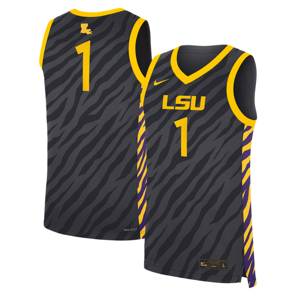 #1 Anthracite LSU Tigers Replica Basketball Jersey