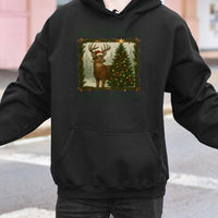 Humorous Hunting Christmas Sweatshirt, Deck the Halls Deer Hoodie, Buck Hunter Hooded Pullover, Outdoorsman Holiday Sweater, Hunter Xmas Present