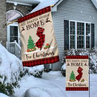 All Hearts Come Home for Christmas Flag, New Jersey Christmas Garden Flag, Buffalo Plaid State Yard Banner, Holiday Home Decor Present