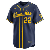 Milwaukee Brewers Christian Yelich Navy Alternate Limited Jersey