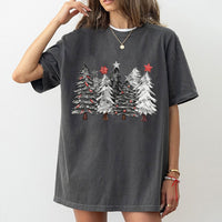 Minimalist Holiday Pine Graphic Tee, Christmas Tree T-Shirt, Festive Winter Seasonal Shirt, Family Xmas Party Outfit, Adorable Pine Tree Top